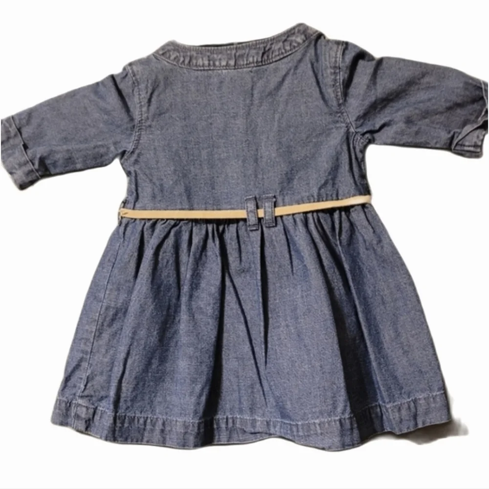 Carter's Dress Denim Embroidry Belt Dress 6M